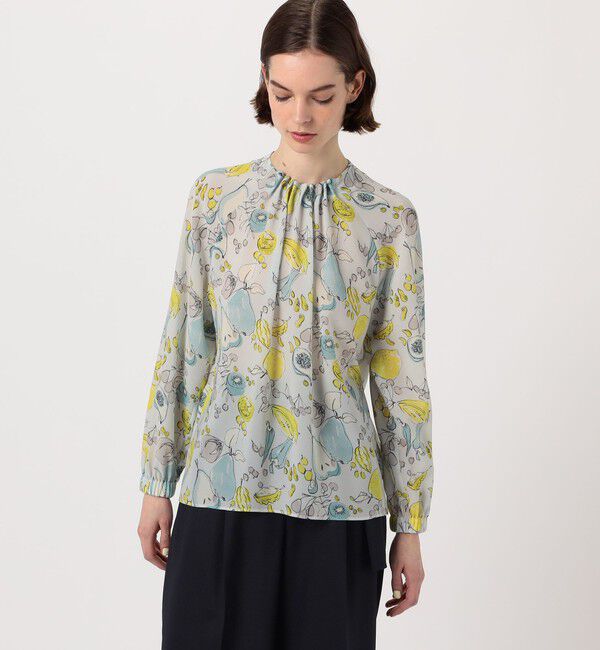 TOMORROWLAND collection「サマーボウルプリント ピンチタックブラウス」|シャツ・ブラウス|