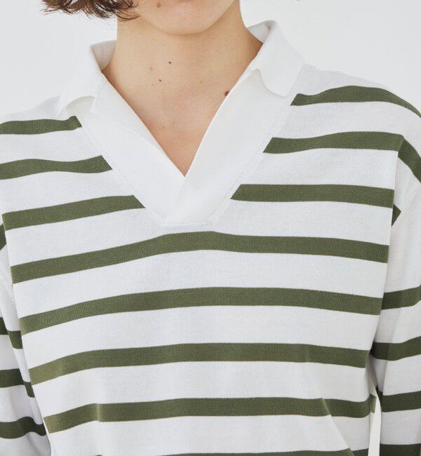 GALERIE VIE「【WEB先行予約】プレーンコットン オープンカラープルオーバー」|ニット・セーター|