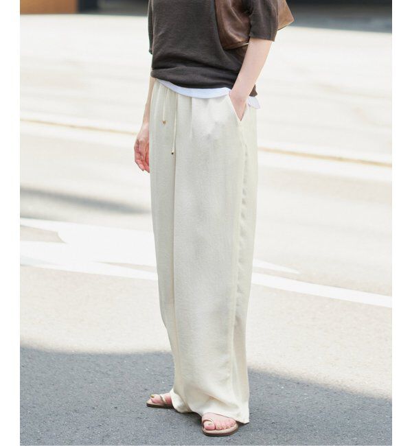 IENA「《WEB限定/追加》サテンリラックスパンツ」|その他|ナチュラル