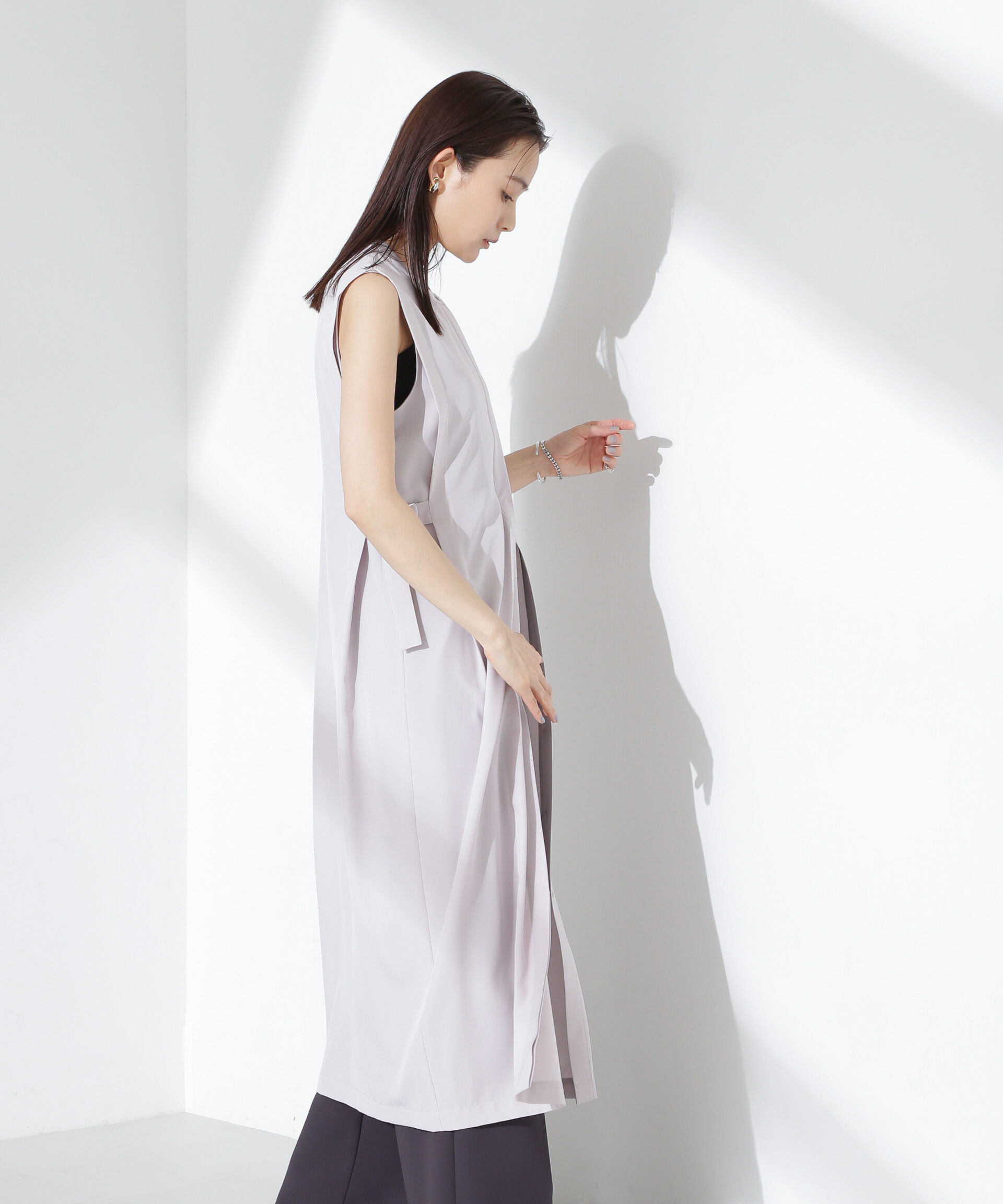 nano･universe「オープンフロントノースリーブワンピース」|ワンピース|