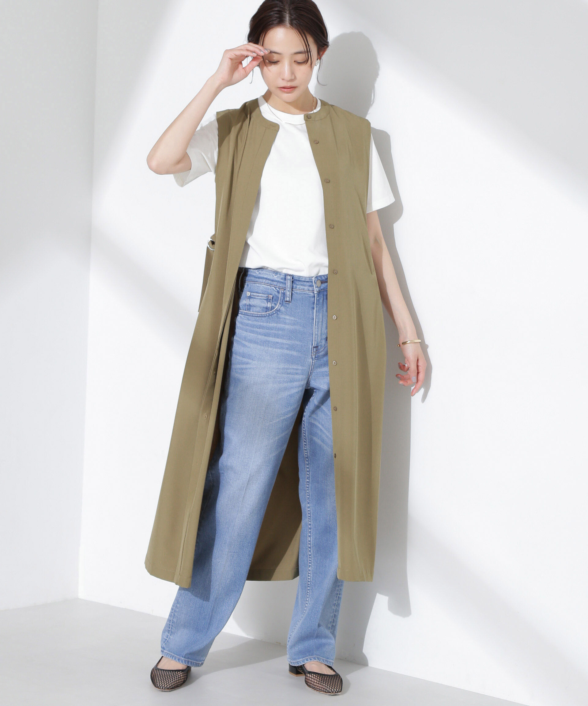 nano･universe「オープンフロントノースリーブワンピース」|ワンピース|