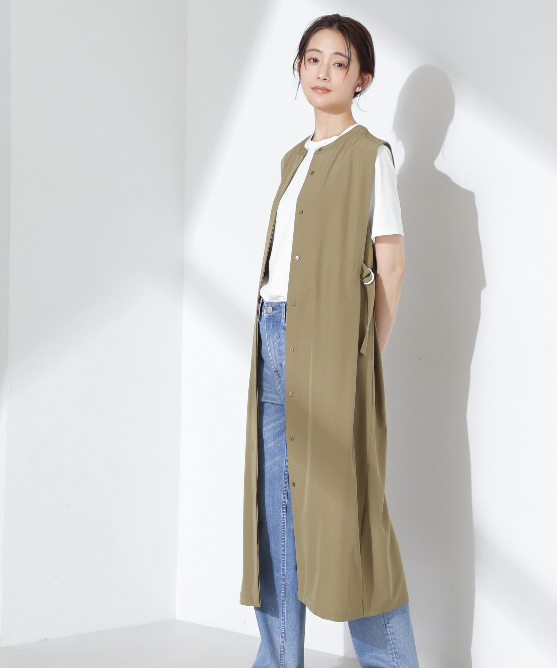 nano･universe「オープンフロントノースリーブワンピース」|ワンピース|