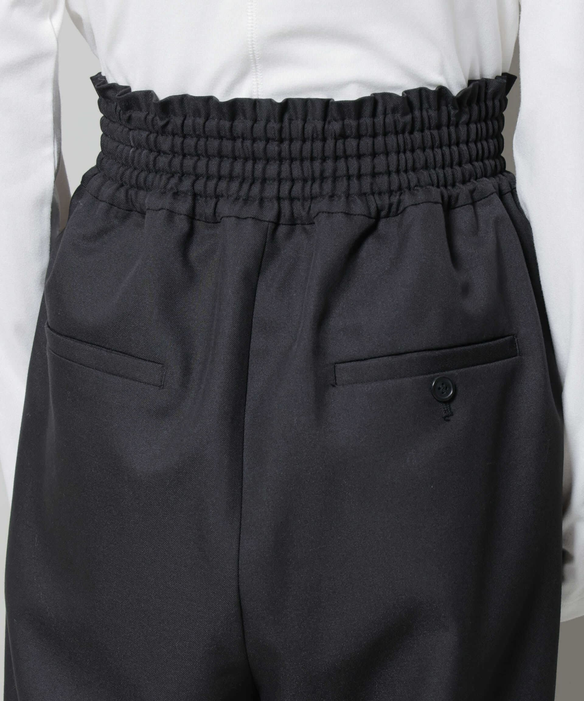 nano･universe「ウエストシャーリングゴムTRワイドパンツ」|チノ|