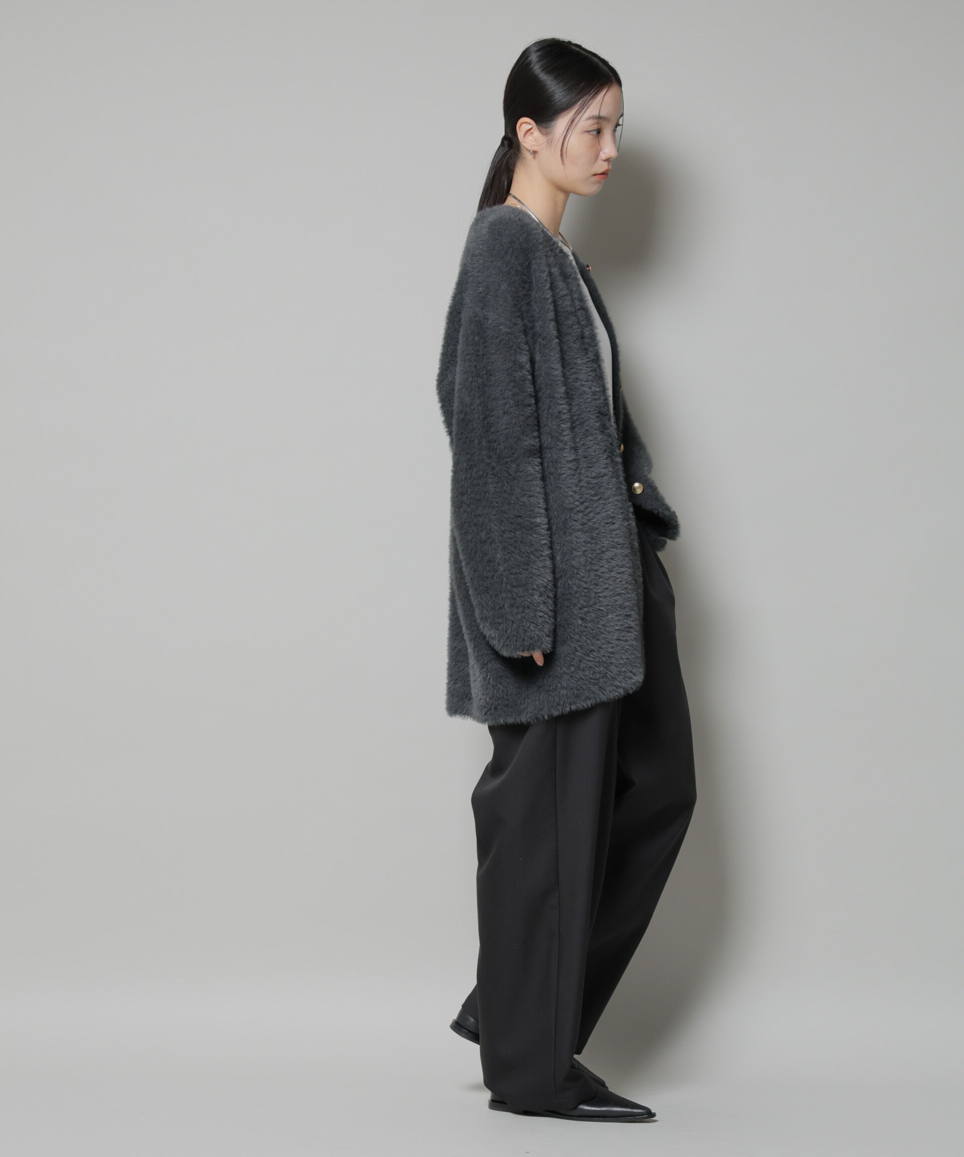 nano･universe「ウエストシャーリングゴムTRワイドパンツ」|チノ|