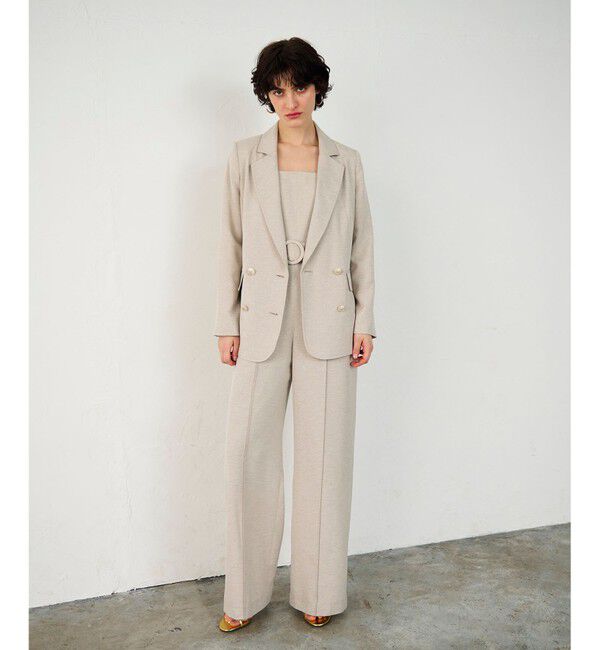 Diagram「麻調バックギャザージャケット」|テーラードジャケット|ベージュ