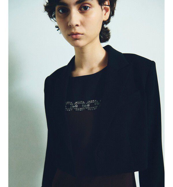 Grace Class「トリアセショート丈ジャケット」|テーラードジャケット|ブラック