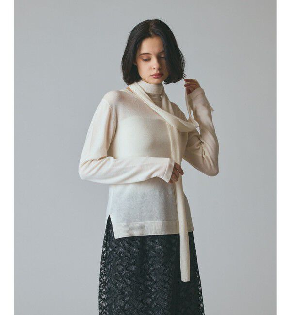 Grace Class「ボウ付ニットトップ」|ニット・セーター|ホワイト