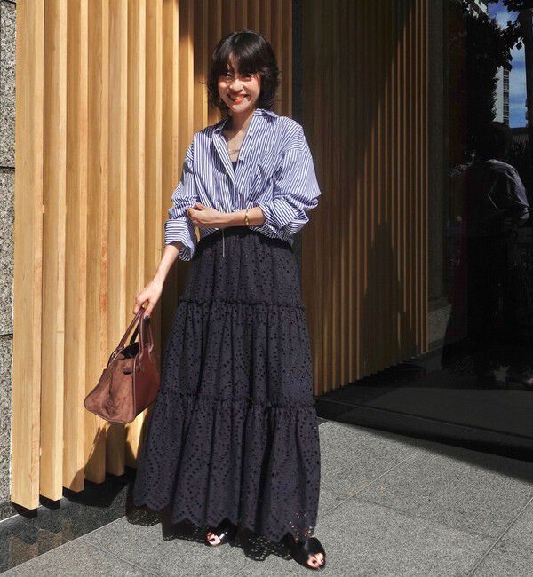 MAQWEL「【MAQWEL/マクウェル】《セットアップ対応》ウォッシャブルエンブロイダリーレーススカート」|スカート|