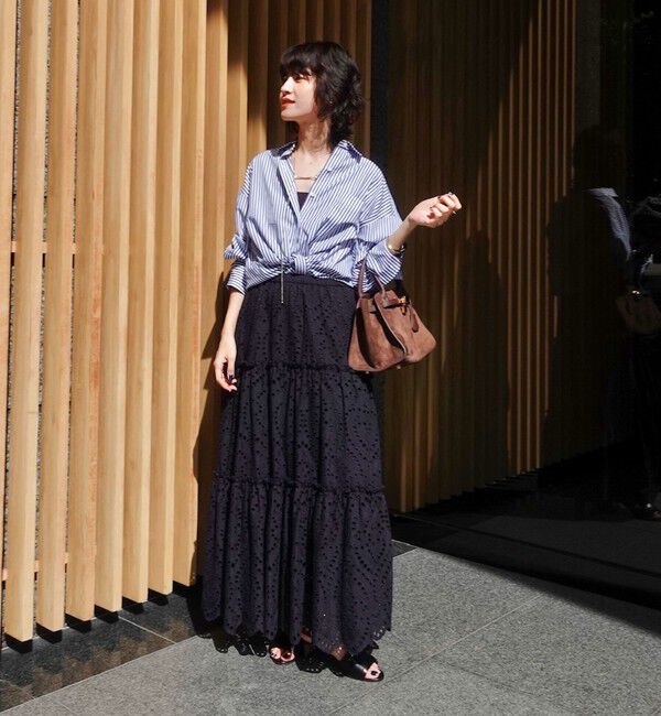 MAQWEL「【MAQWEL/マクウェル】《セットアップ対応》ウォッシャブルエンブロイダリーレーススカート」|スカート|