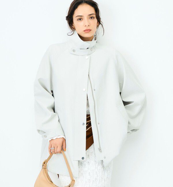 NOLLEY'S sophi「ウォッシャブルエアーツイルステンカラーハーフコート」|ステンカラーコート|