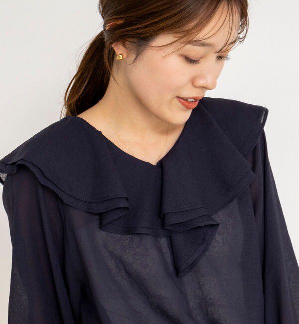 NOLLEY'S「ウォッシャブルラッフルカラーブラウス」|シャツ・ブラウス|