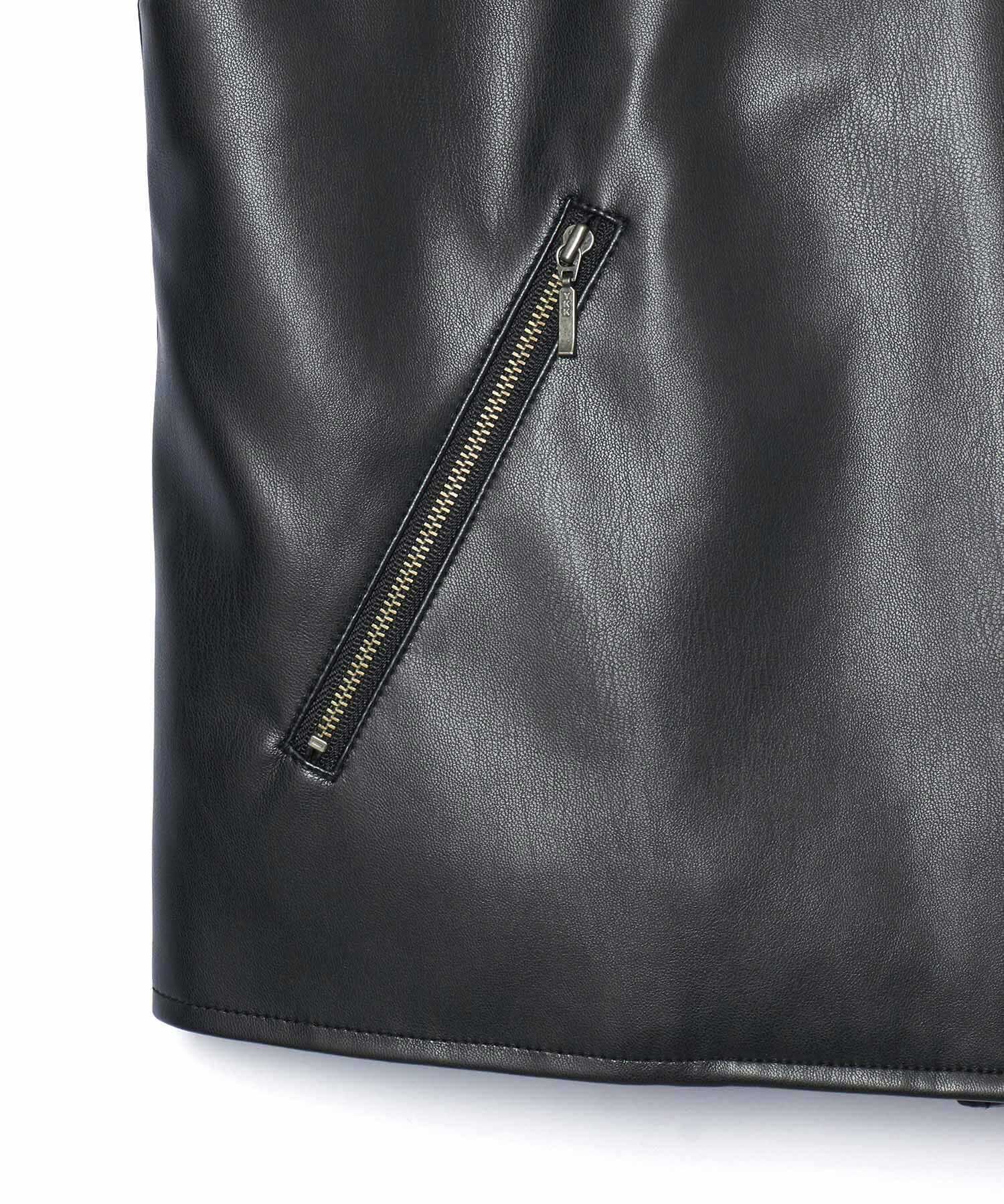 ROPE' PICNIC R「シンセティックレザーノースリーブジャケット」|ライダースジャケット|