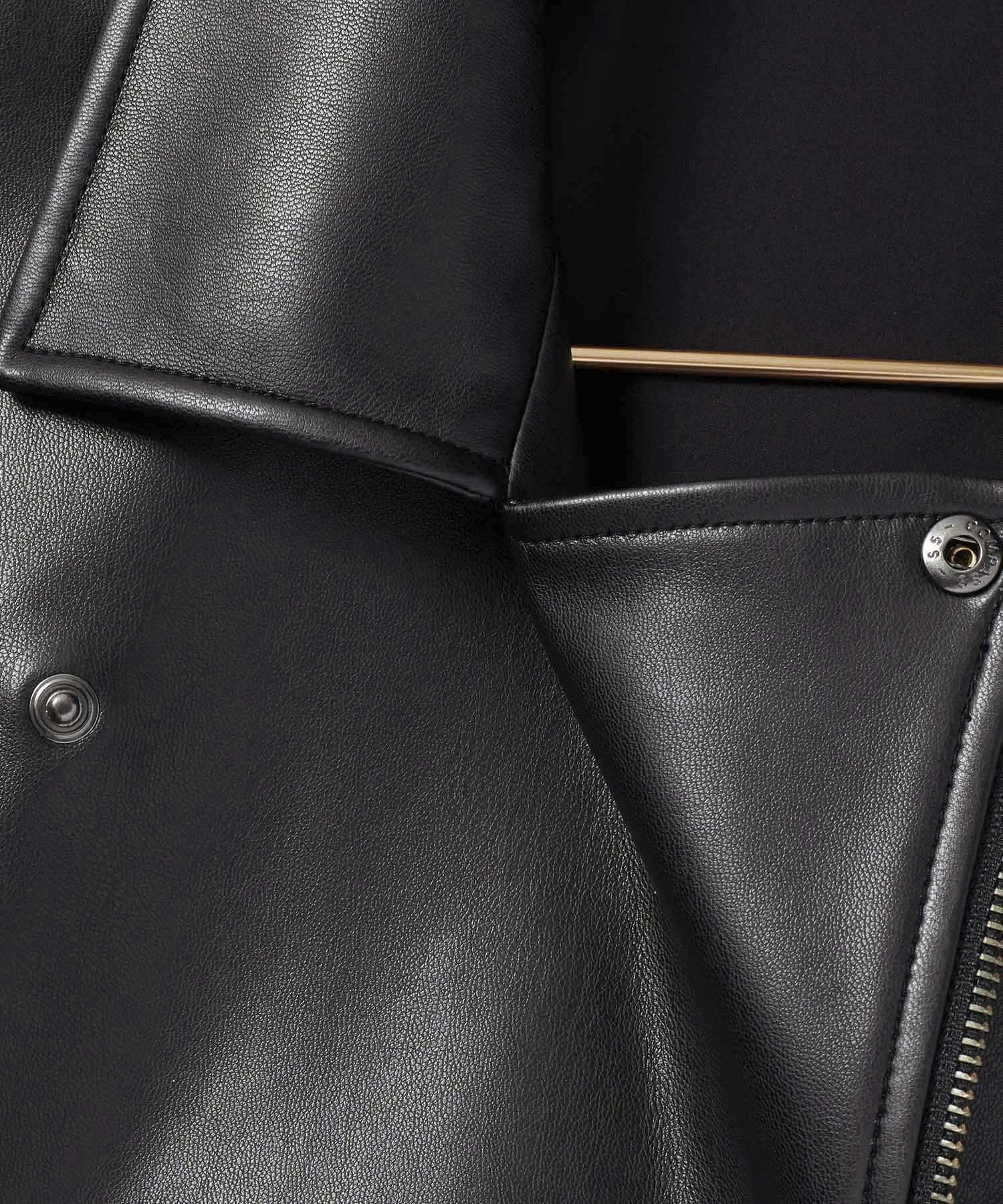 ROPE' PICNIC R「シンセティックレザーノースリーブジャケット」|ライダースジャケット|