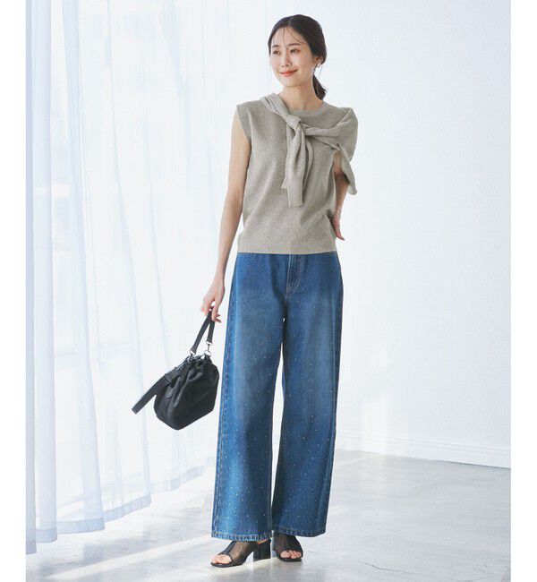 Rope&rsquo;Picnic「【洗濯機OK】LEVITAゼロスリーブサマーニットプルオーバー」|ニット・セーター|