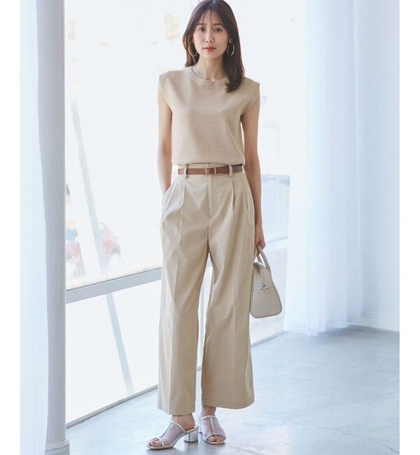 Rope&rsquo;Picnic「【洗濯機OK】LEVITAゼロスリーブサマーニットプルオーバー」|ニット・セーター|