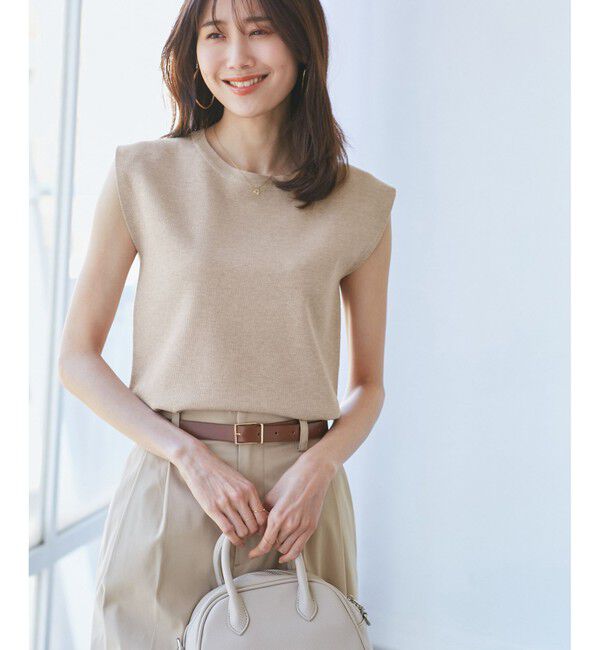 Rope&rsquo;Picnic「【洗濯機OK】LEVITAゼロスリーブサマーニットプルオーバー」|ニット・セーター|