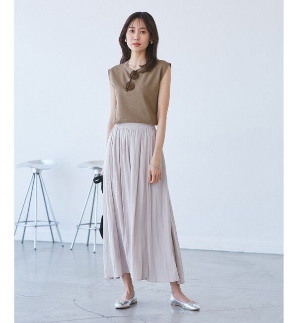 Rope&rsquo;Picnic「【洗濯機OK】LEVITAゼロスリーブサマーニットプルオーバー」|ニット・セーター|