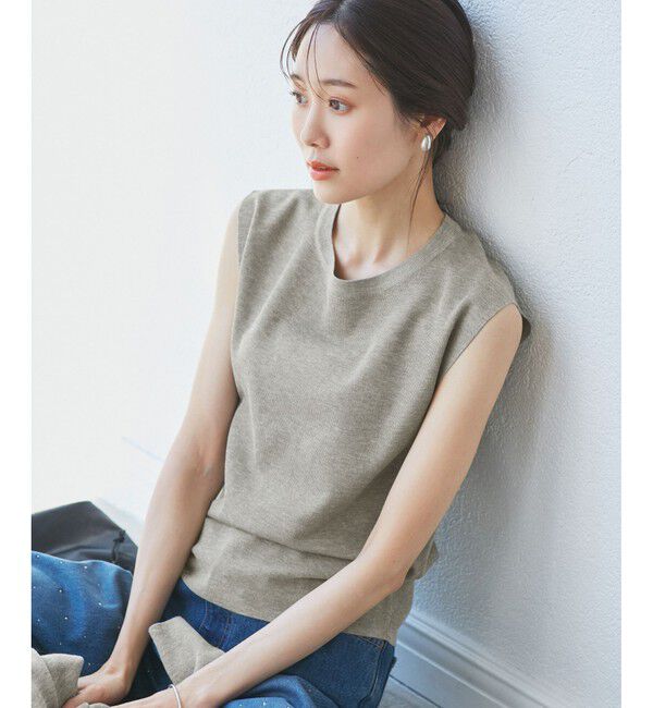 Rope&rsquo;Picnic「【洗濯機OK】LEVITAゼロスリーブサマーニットプルオーバー」|ニット・セーター|