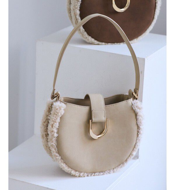 ROPE PICNIC PASSAGE「ムートンライクラウンドワンショルダーバッグ」|ショルダー・メッセンジャー|ベージュ系(28)
