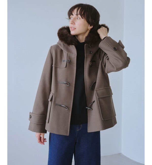 Rope&rsquo;Picnic「ジャージーメルトンシリーズ ファー付きショートダッフルコート/リンクコーデ」|ダッフルコート|