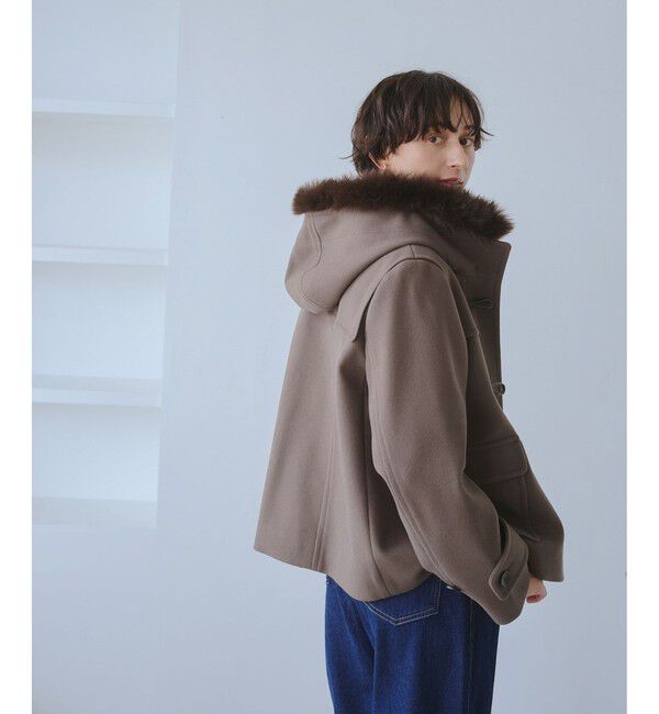 Rope&rsquo;Picnic「ジャージーメルトンシリーズ ファー付きショートダッフルコート/リンクコーデ」|ダッフルコート|