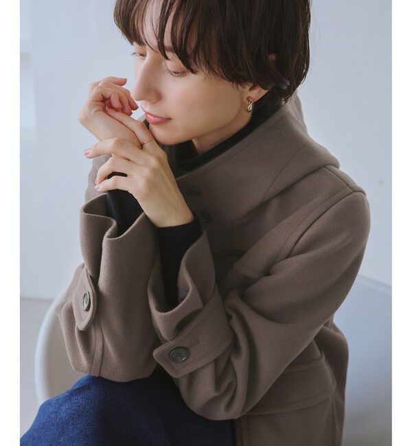 Rope&rsquo;Picnic「ジャージーメルトンシリーズ ファー付きショートダッフルコート/リンクコーデ」|ダッフルコート|