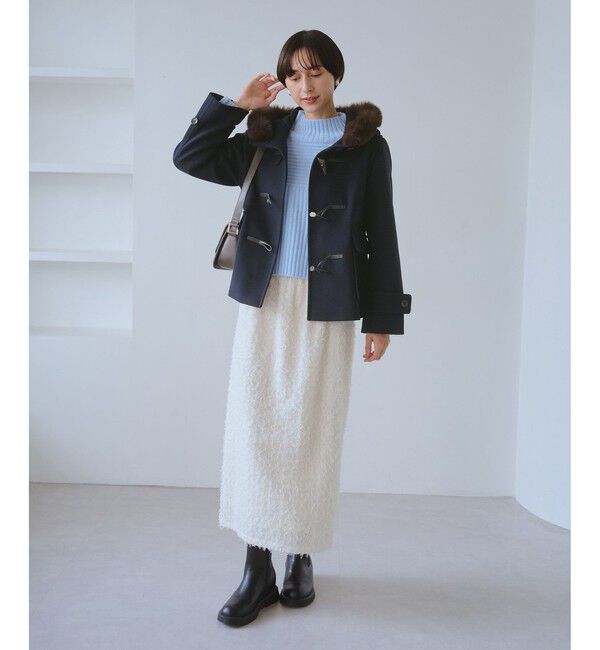 Rope&rsquo;Picnic「ジャージーメルトンシリーズ ファー付きショートダッフルコート/リンクコーデ」|ダッフルコート|