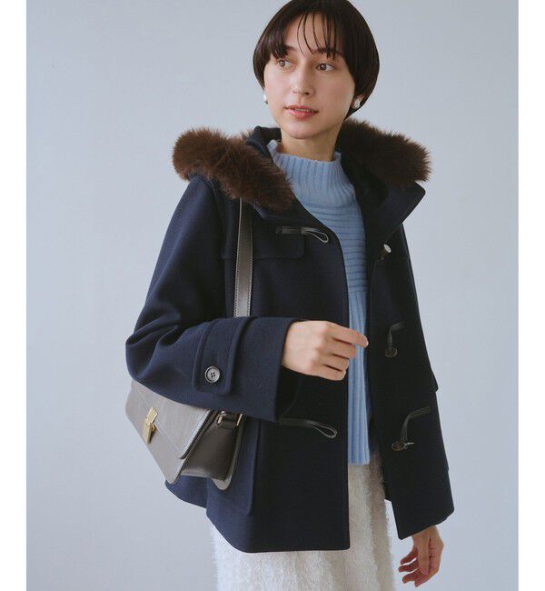 Rope&rsquo;Picnic「ジャージーメルトンシリーズ ファー付きショートダッフルコート/リンクコーデ」|ダッフルコート|
