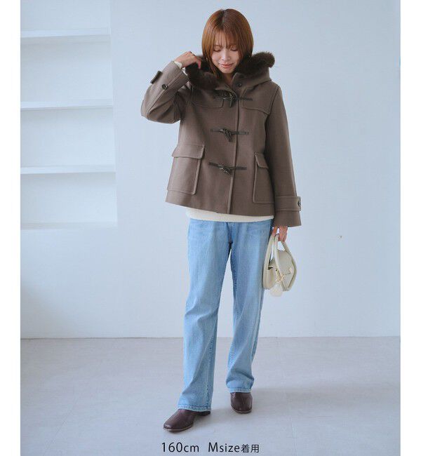 Rope&rsquo;Picnic「ジャージーメルトンシリーズ ファー付きショートダッフルコート/リンクコーデ」|ダッフルコート|