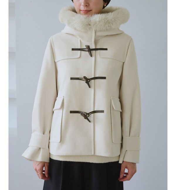 Rope&rsquo;Picnic「ジャージーメルトンシリーズ ファー付きショートダッフルコート/リンクコーデ」|ダッフルコート|