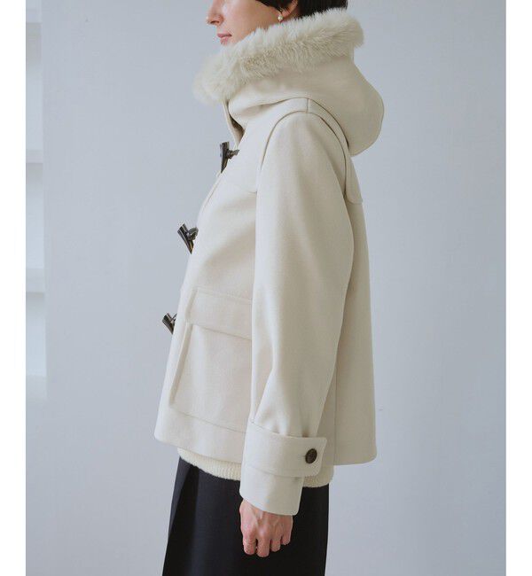 Rope&rsquo;Picnic「ジャージーメルトンシリーズ ファー付きショートダッフルコート/リンクコーデ」|ダッフルコート|