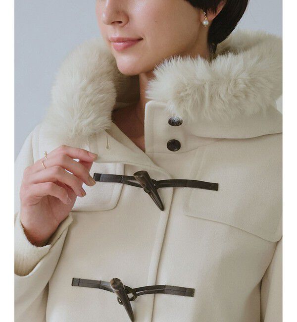 Rope&rsquo;Picnic「ジャージーメルトンシリーズ ファー付きショートダッフルコート/リンクコーデ」|ダッフルコート|