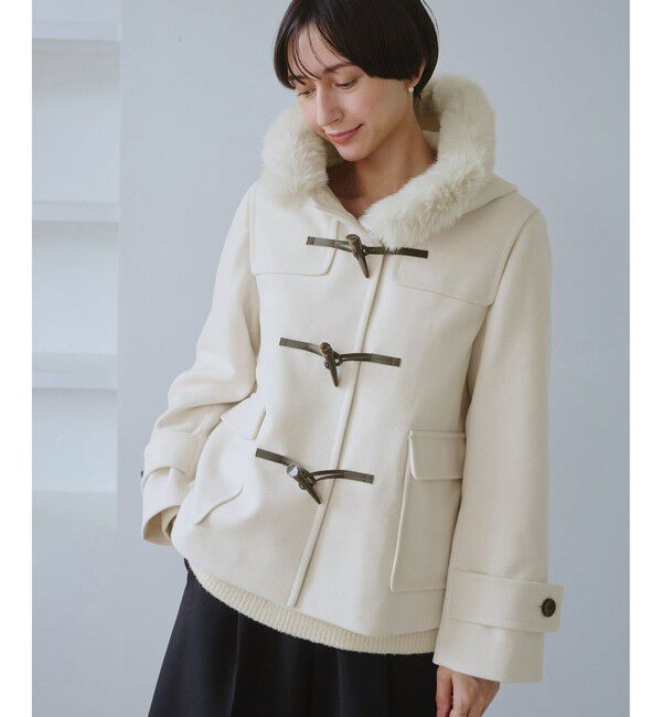 Rope&rsquo;Picnic「ジャージーメルトンシリーズ ファー付きショートダッフルコート/リンクコーデ」|ダッフルコート|
