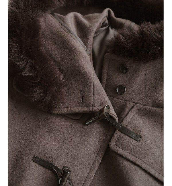 Rope&rsquo;Picnic「ジャージーメルトンシリーズ ファー付きショートダッフルコート/リンクコーデ」|ダッフルコート|