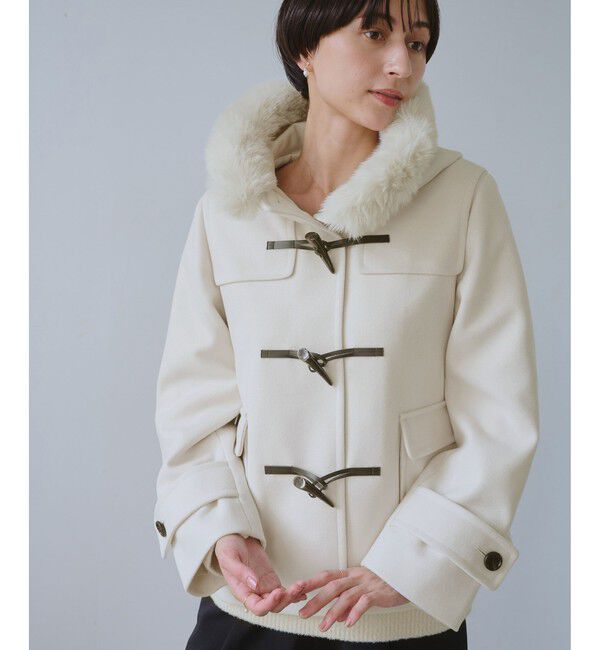 Rope&rsquo;Picnic「ジャージーメルトンシリーズ ファー付きショートダッフルコート/リンクコーデ」|ダッフルコート|