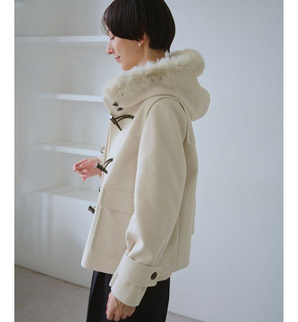 Rope&rsquo;Picnic「ジャージーメルトンシリーズ ファー付きショートダッフルコート/リンクコーデ」|ダッフルコート|
