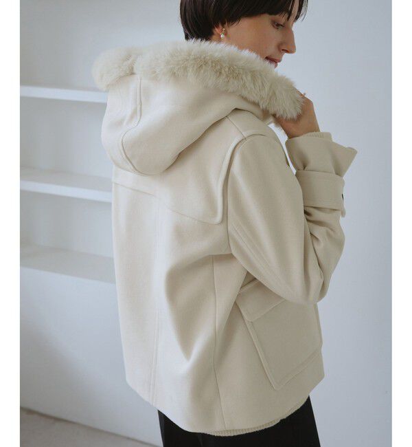 Rope&rsquo;Picnic「ジャージーメルトンシリーズ ファー付きショートダッフルコート/リンクコーデ」|ダッフルコート|