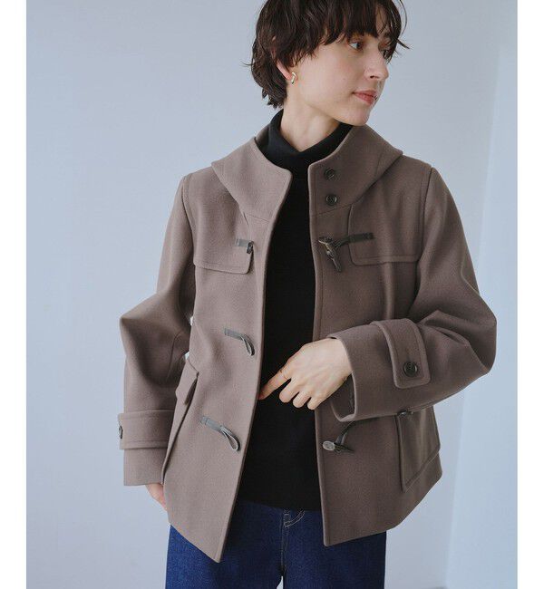 Rope&rsquo;Picnic「ジャージーメルトンシリーズ ファー付きショートダッフルコート/リンクコーデ」|ダッフルコート|ブラウン系(24)