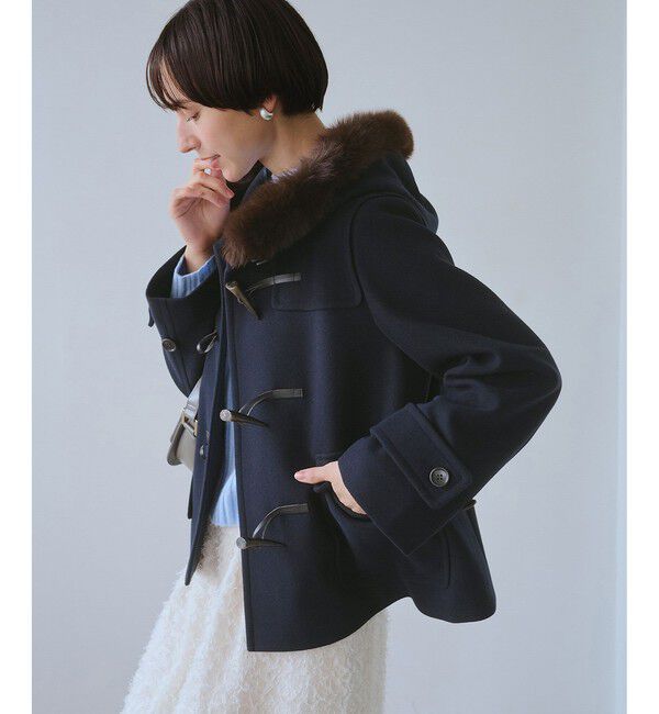 Rope&rsquo;Picnic「ジャージーメルトンシリーズ ファー付きショートダッフルコート/リンクコーデ」|ダッフルコート|