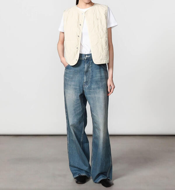 GYMPHLEX「Gymphlex | ナイロン キルティングショートベスト WOMEN」|その他|IVORY