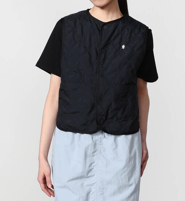 GYMPHLEX「Gymphlex | ナイロン キルティングショートベスト WOMEN」|その他|BLACK