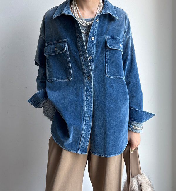  「別珍デニムシャツ」|シャツ・ブラウス|ブルー