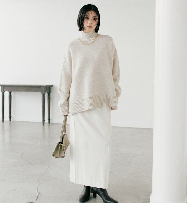  「【暖かく着れる】両面起毛ピンタックナロースカート」|スカート|