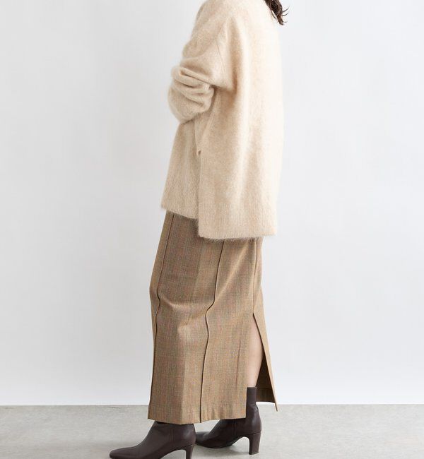  「【暖かく着れる】両面起毛ピンタックナロースカート」|スカート|