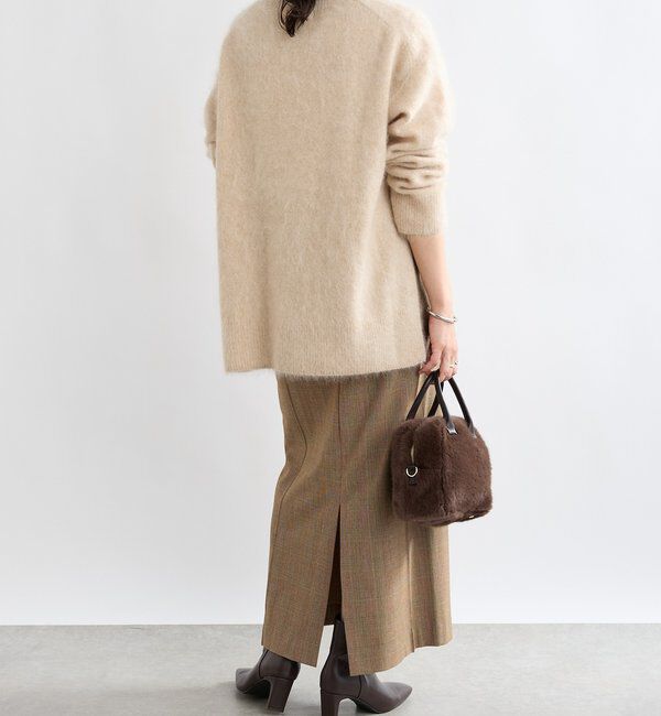  「【暖かく着れる】両面起毛ピンタックナロースカート」|スカート|