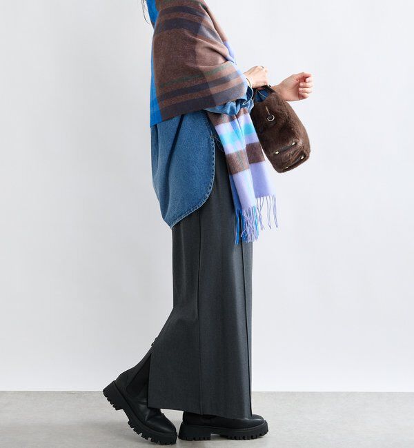  「【暖かく着れる】両面起毛ピンタックナロースカート」|スカート|