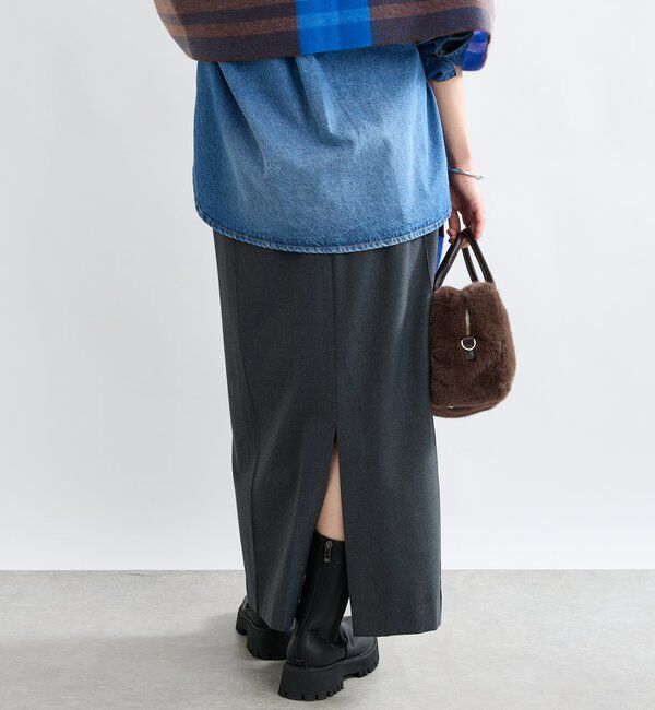  「【暖かく着れる】両面起毛ピンタックナロースカート」|スカート|