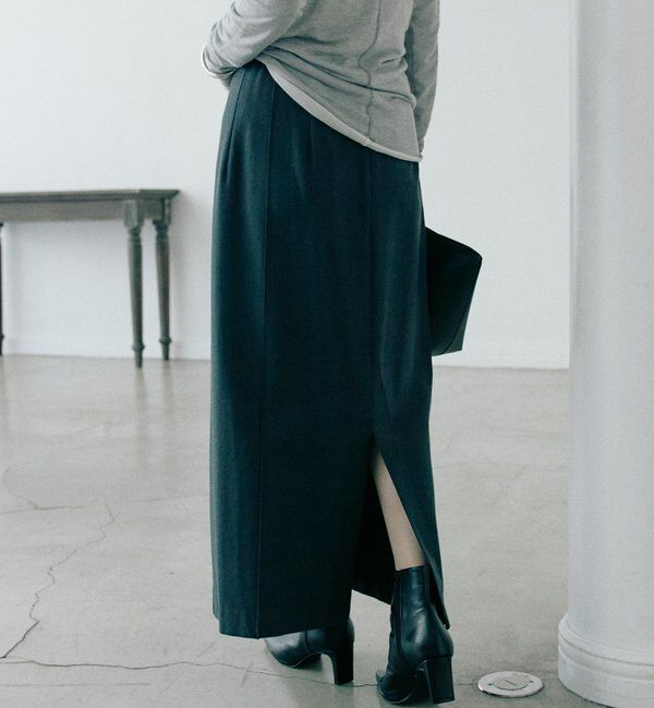  「【暖かく着れる】両面起毛ピンタックナロースカート」|スカート|