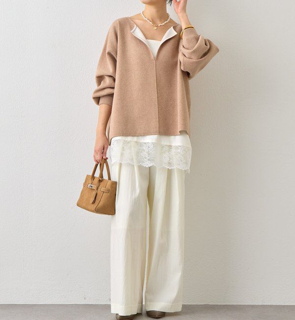  「【新色追加/鮮度抜群】レーストリムキャミソール」|シャツ・ブラウス|