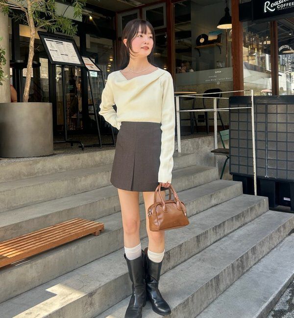  「オフショルリブニット」|ニット・セーター|